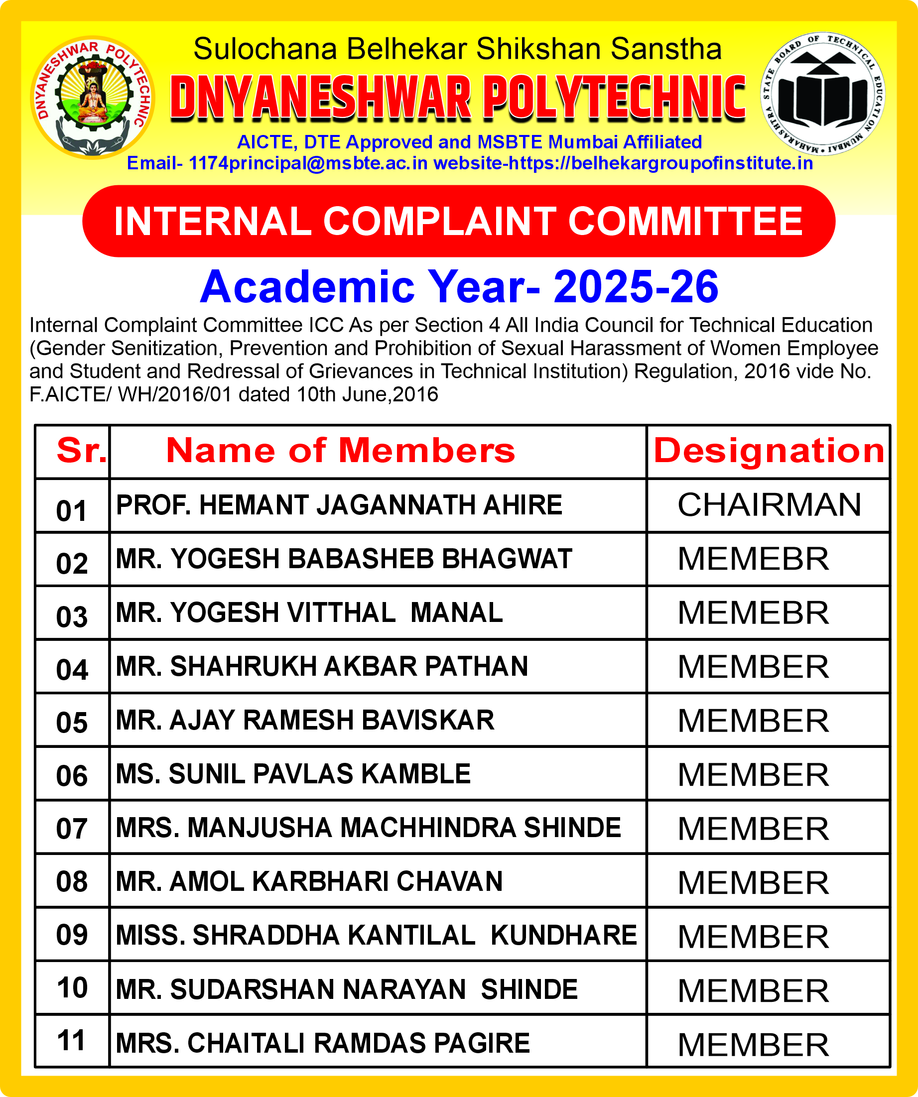 Internal Complaint Committee